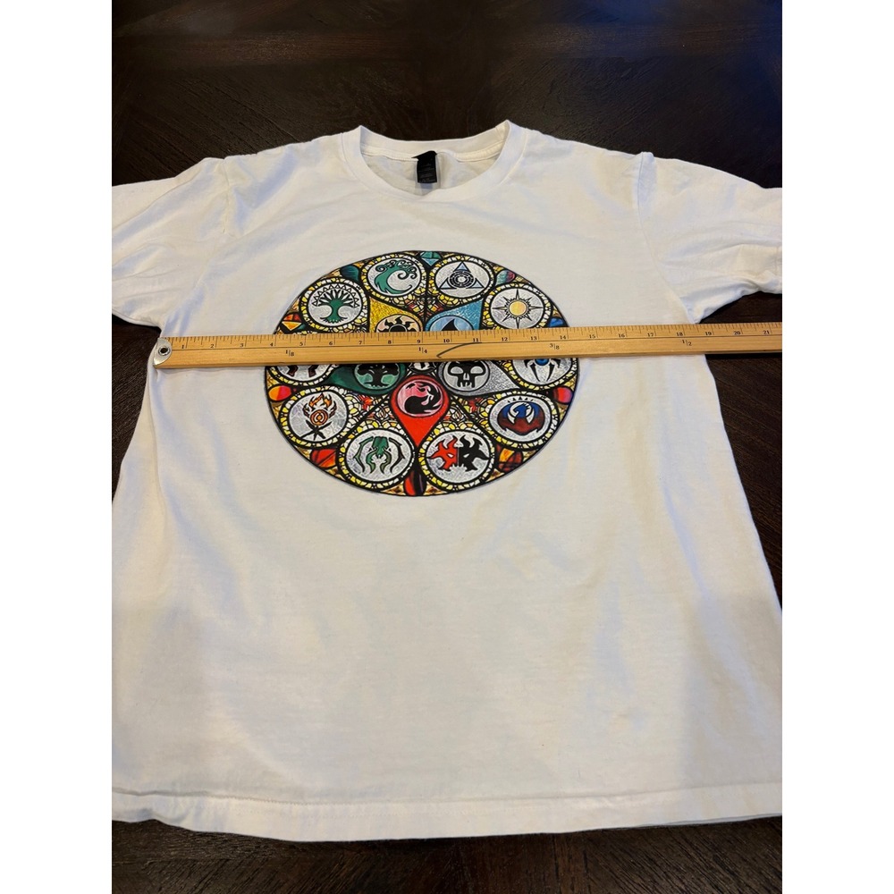 Gildan Magic The Gathering Mana Symbols White graphic T Shirt Adult Medium - Picture 10 of 11